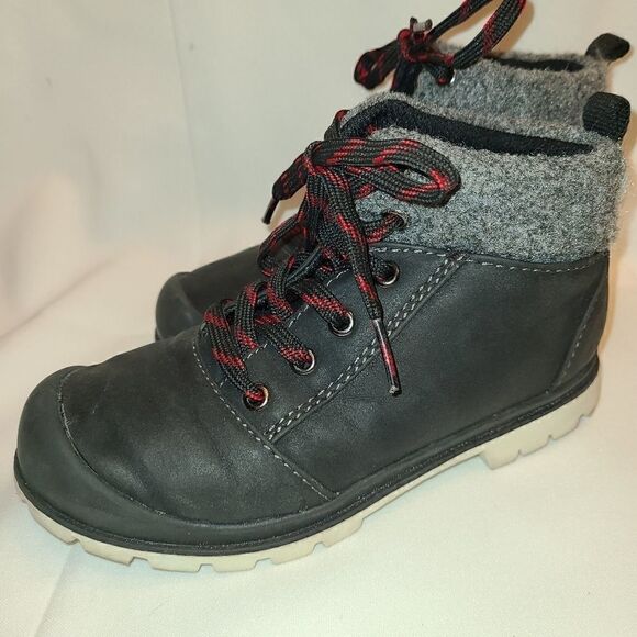 Cat & Jack black tie up boot - Picture 2 of 5